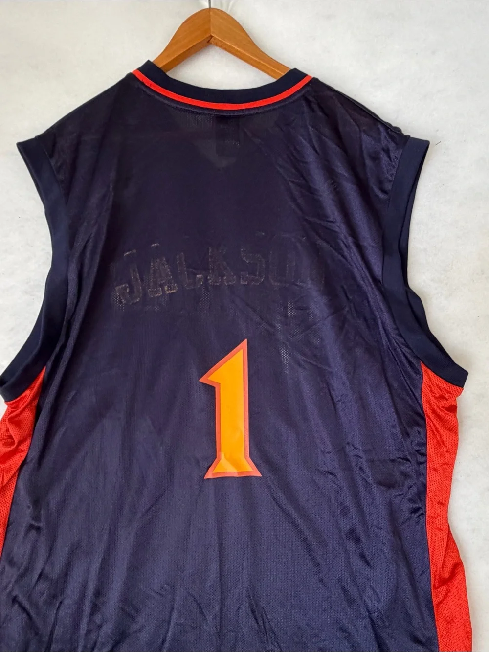 Vintage Golden State Warriors Basketball Jersey Blue Stephen Jackson Adidas L